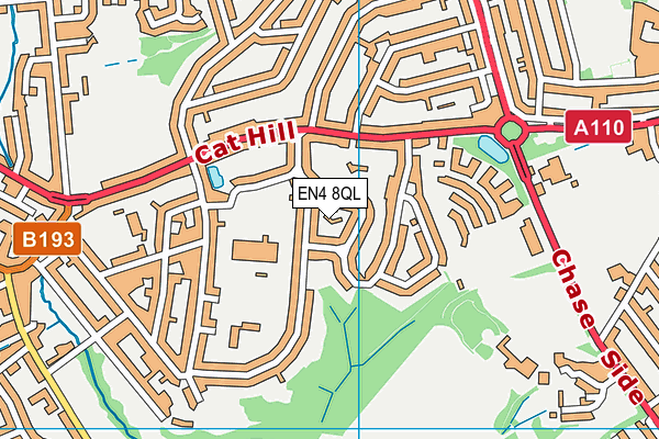 EN4 8QL map - OS VectorMap District (Ordnance Survey)