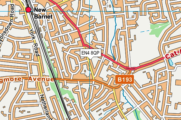 EN4 8QP map - OS VectorMap District (Ordnance Survey)