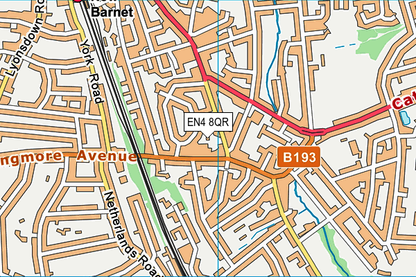 EN4 8QR map - OS VectorMap District (Ordnance Survey)