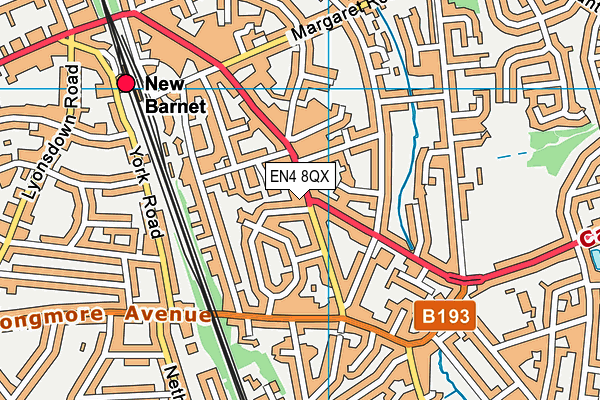 EN4 8QX map - OS VectorMap District (Ordnance Survey)