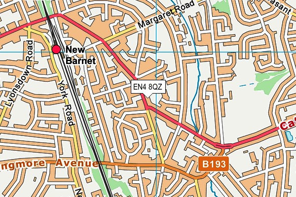 EN4 8QZ map - OS VectorMap District (Ordnance Survey)