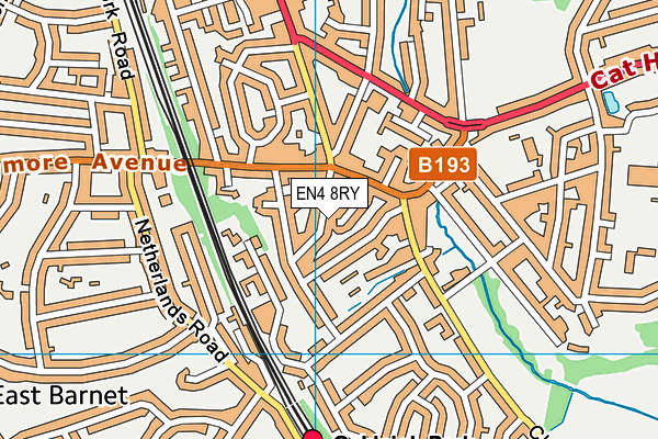 EN4 8RY map - OS VectorMap District (Ordnance Survey)