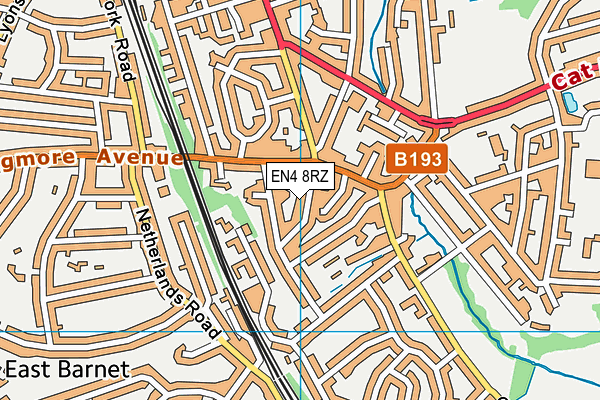 EN4 8RZ map - OS VectorMap District (Ordnance Survey)