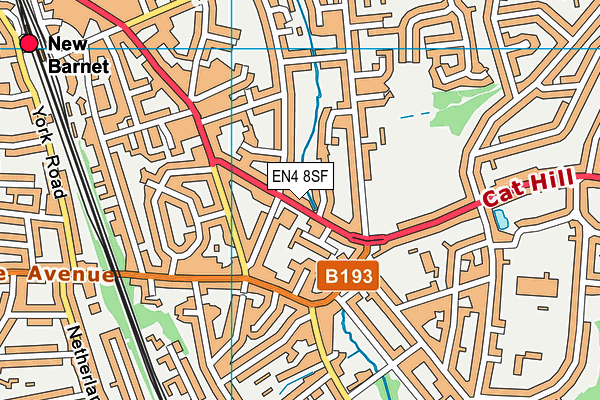 EN4 8SF map - OS VectorMap District (Ordnance Survey)