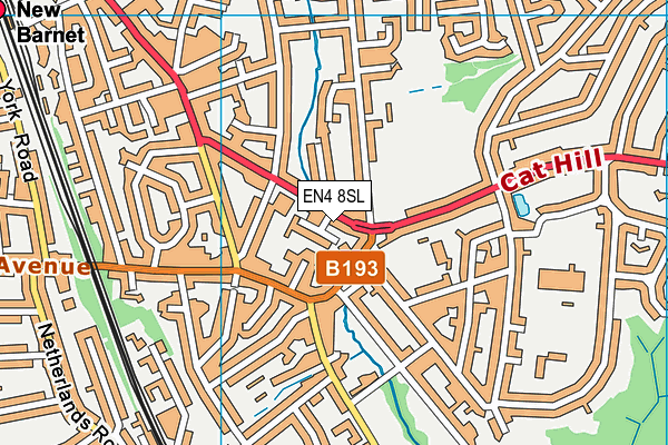 EN4 8SL map - OS VectorMap District (Ordnance Survey)