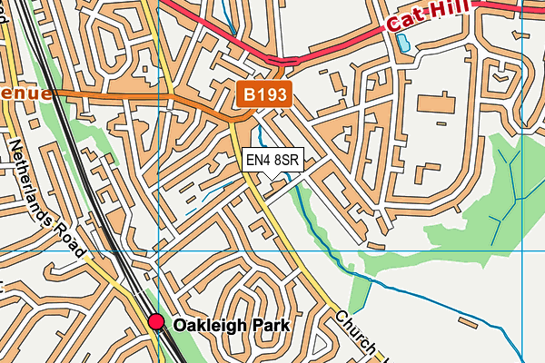 St Mary's CofE Primary School, East Barnet map (EN4 8SR) - OS VectorMap District (Ordnance Survey)
