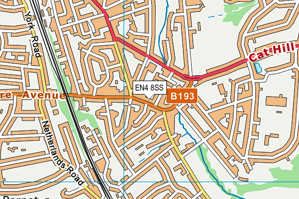 EN4 8SS map - OS VectorMap District (Ordnance Survey)
