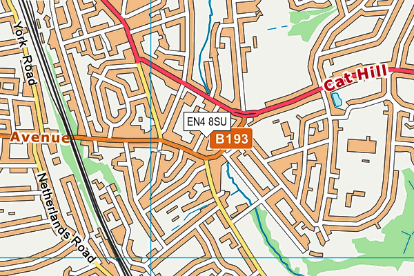 EN4 8SU map - OS VectorMap District (Ordnance Survey)