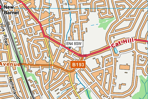 EN4 8SW map - OS VectorMap District (Ordnance Survey)