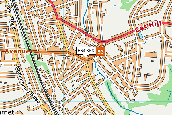 EN4 8SX map - OS VectorMap District (Ordnance Survey)