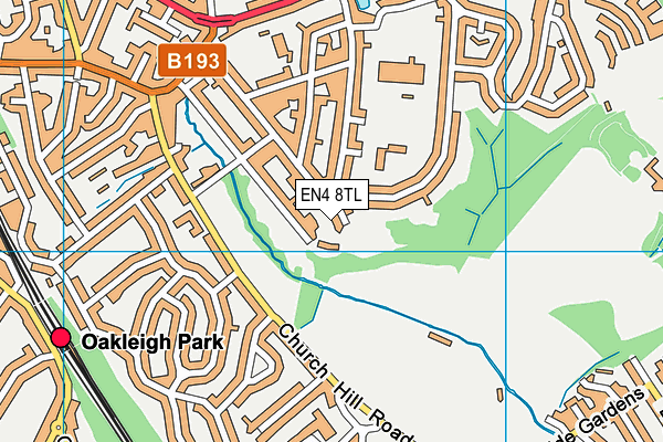 EN4 8TL map - OS VectorMap District (Ordnance Survey)