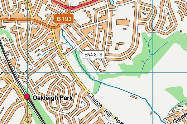 EN4 8TS map - OS VectorMap District (Ordnance Survey)