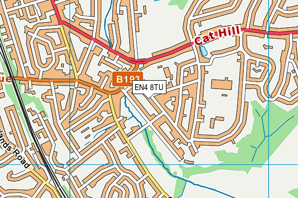 EN4 8TU map - OS VectorMap District (Ordnance Survey)