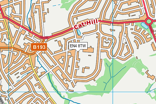 EN4 8TW map - OS VectorMap District (Ordnance Survey)