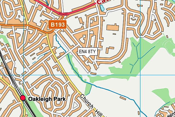 EN4 8TY map - OS VectorMap District (Ordnance Survey)