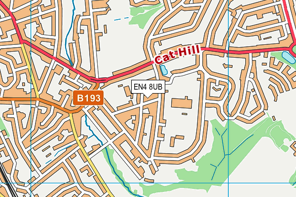 EN4 8UB map - OS VectorMap District (Ordnance Survey)