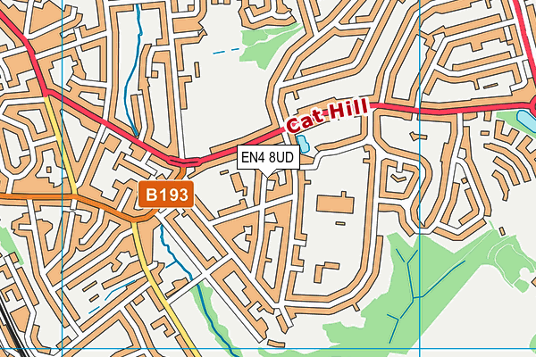 Danegrove Primary School map (EN4 8UD) - OS VectorMap District (Ordnance Survey)