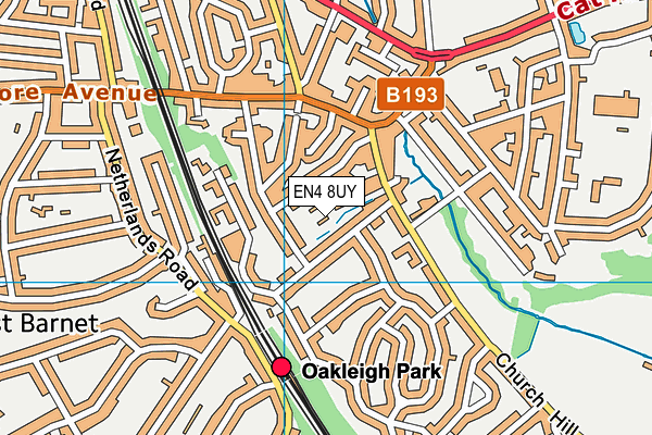 EN4 8UY map - OS VectorMap District (Ordnance Survey)