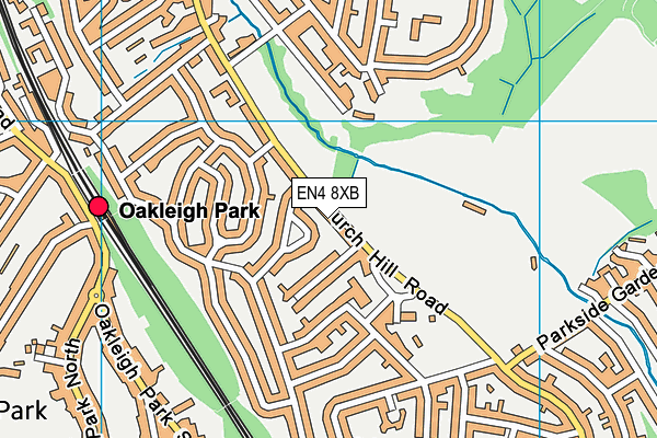 EN4 8XB map - OS VectorMap District (Ordnance Survey)