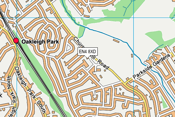EN4 8XD map - OS VectorMap District (Ordnance Survey)