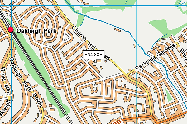 Church Farm Swimming Pool (Closed) map (EN4 8XE) - OS VectorMap District (Ordnance Survey)