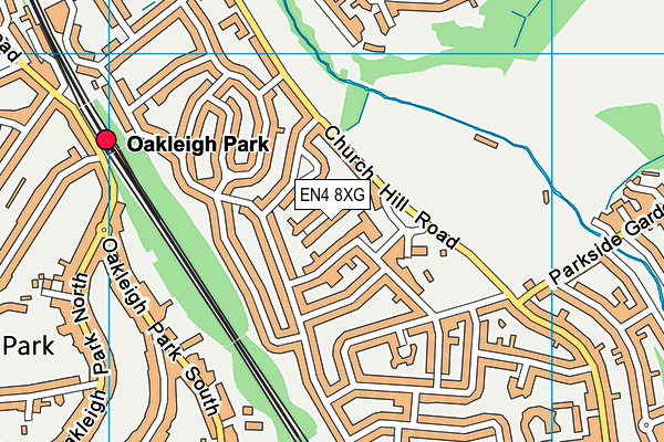 EN4 8XG map - OS VectorMap District (Ordnance Survey)