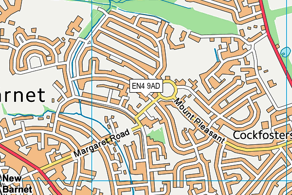 EN4 9AD map - OS VectorMap District (Ordnance Survey)