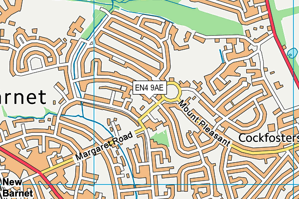 EN4 9AE map - OS VectorMap District (Ordnance Survey)