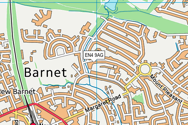 EN4 9AG map - OS VectorMap District (Ordnance Survey)