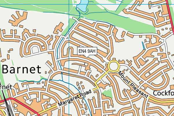 EN4 9AH map - OS VectorMap District (Ordnance Survey)