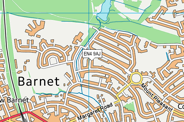 EN4 9AJ map - OS VectorMap District (Ordnance Survey)