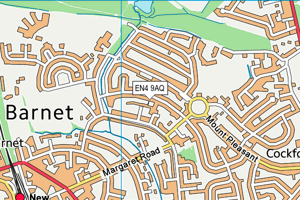 EN4 9AQ map - OS VectorMap District (Ordnance Survey)