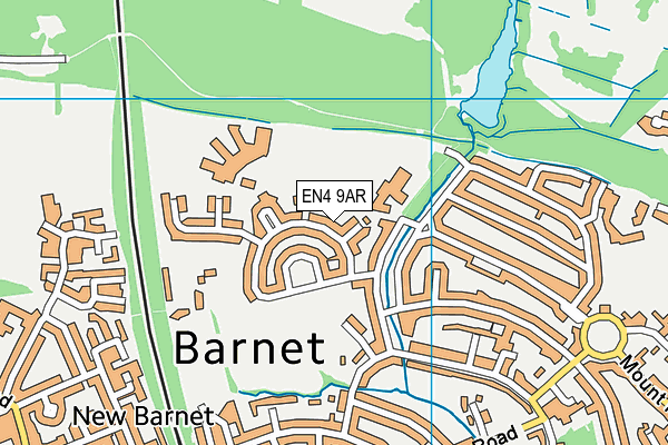East Barnet School (Westbrook Crescent) (Closed) map (EN4 9AR) - OS VectorMap District (Ordnance Survey)