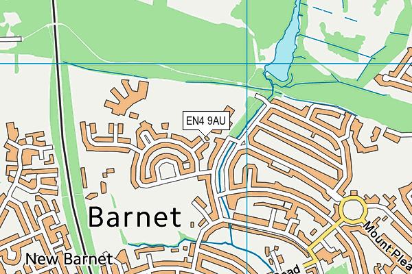 EN4 9AU map - OS VectorMap District (Ordnance Survey)