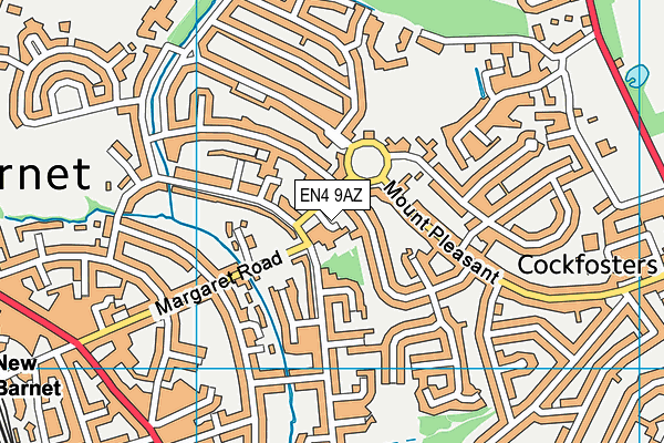 EN4 9AZ map - OS VectorMap District (Ordnance Survey)