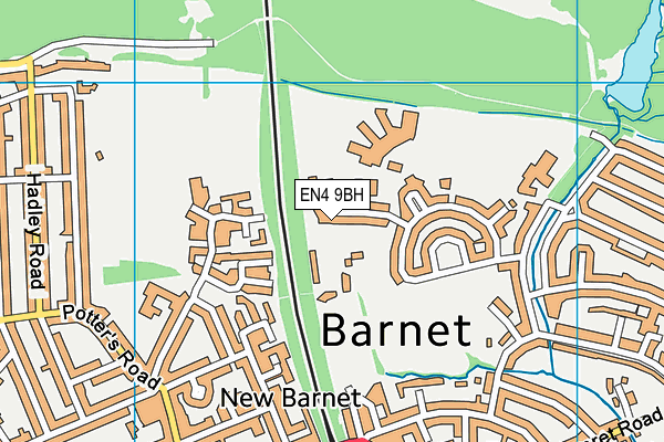 EN4 9BH map - OS VectorMap District (Ordnance Survey)
