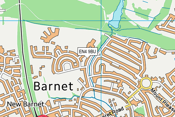 EN4 9BU map - OS VectorMap District (Ordnance Survey)