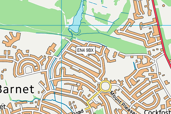 EN4 9BX map - OS VectorMap District (Ordnance Survey)