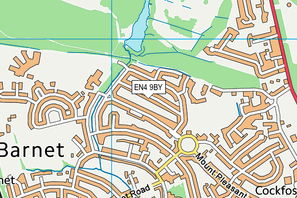 EN4 9BY map - OS VectorMap District (Ordnance Survey)