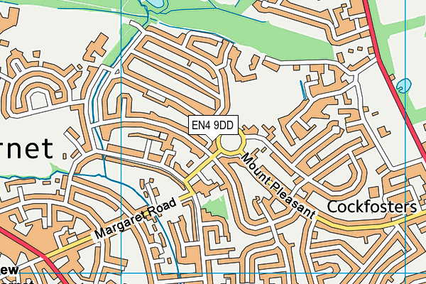 EN4 9DD map - OS VectorMap District (Ordnance Survey)