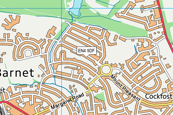 EN4 9DF map - OS VectorMap District (Ordnance Survey)