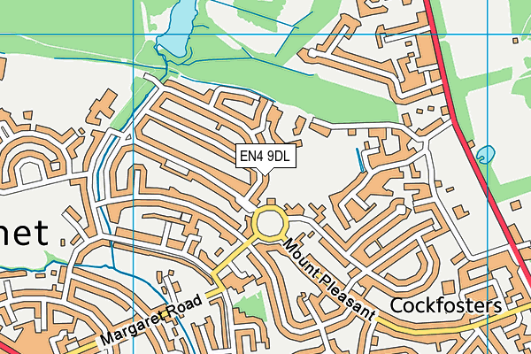 EN4 9DL map - OS VectorMap District (Ordnance Survey)