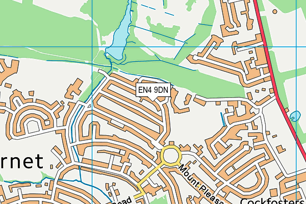 EN4 9DN map - OS VectorMap District (Ordnance Survey)