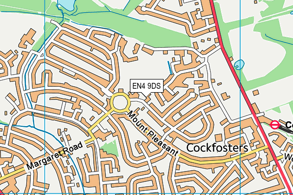 EN4 9DS map - OS VectorMap District (Ordnance Survey)