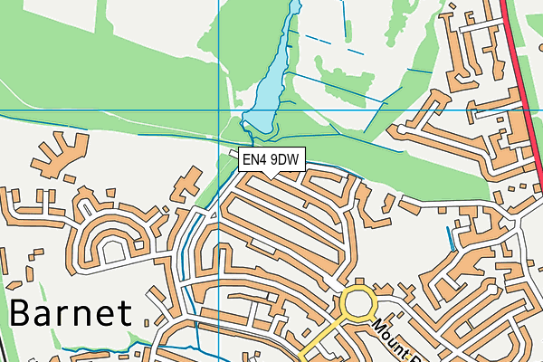 EN4 9DW map - OS VectorMap District (Ordnance Survey)