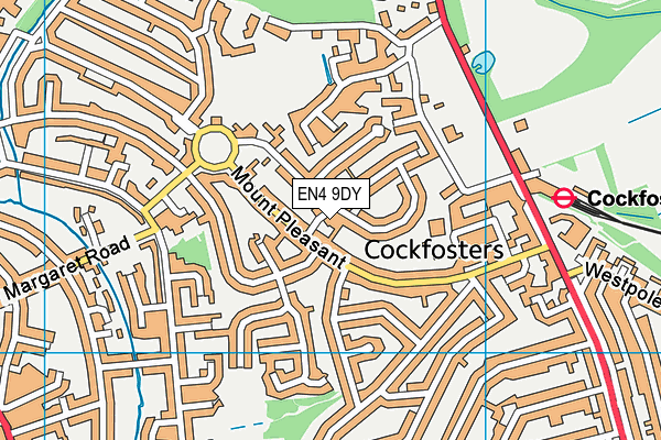 EN4 9DY map - OS VectorMap District (Ordnance Survey)