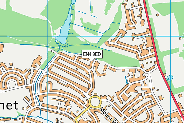 EN4 9ED map - OS VectorMap District (Ordnance Survey)
