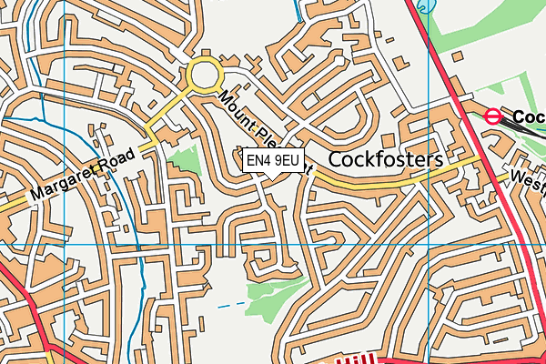 EN4 9EU map - OS VectorMap District (Ordnance Survey)