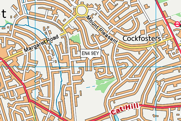 EN4 9EY map - OS VectorMap District (Ordnance Survey)