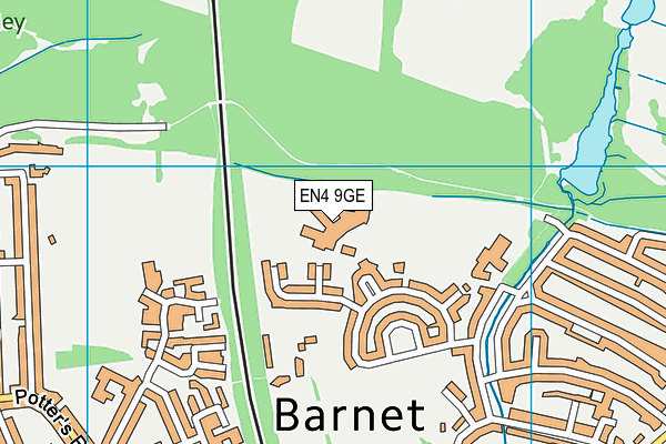 EN4 9GE map - OS VectorMap District (Ordnance Survey)